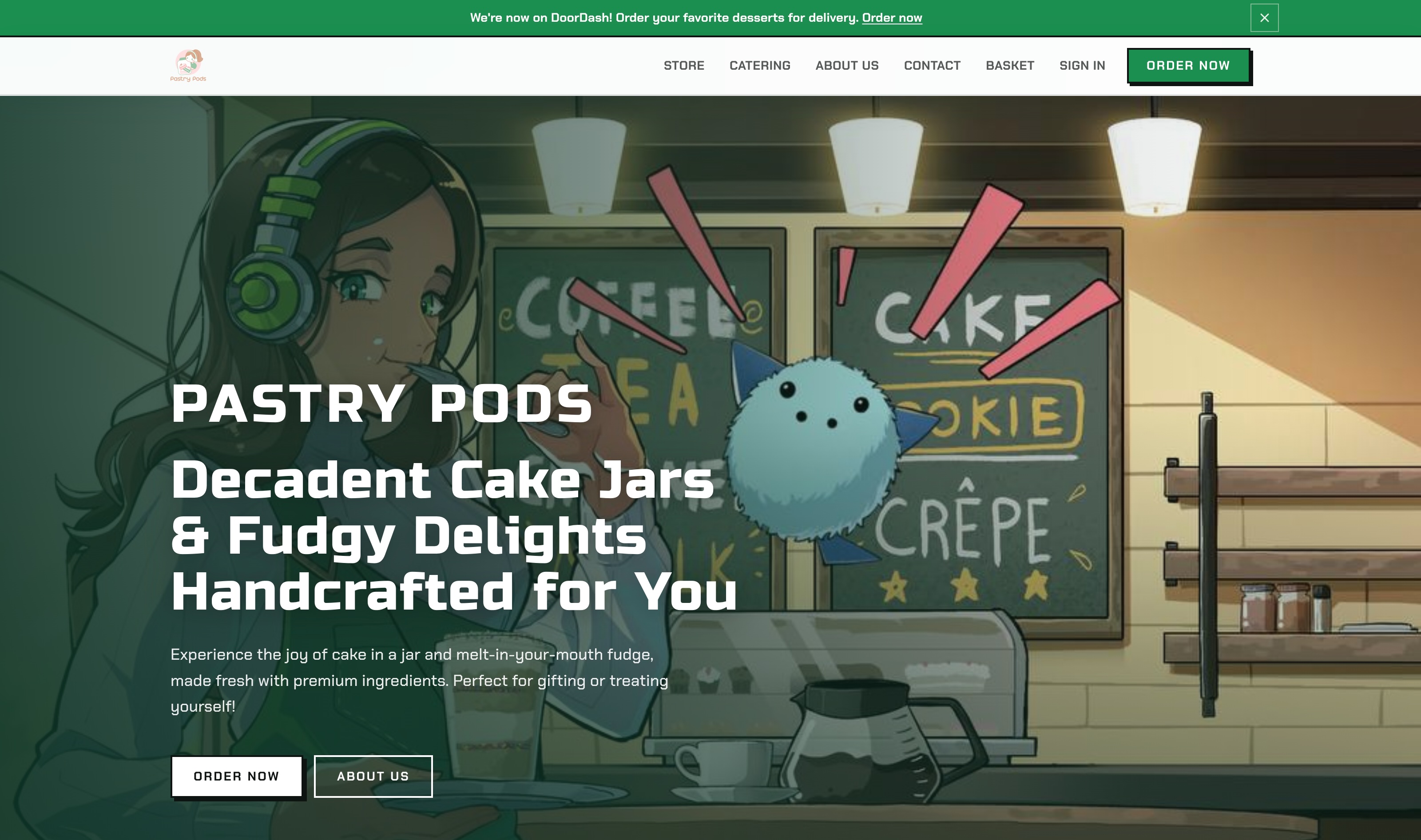 The Pastry Pods store, showing the product grid